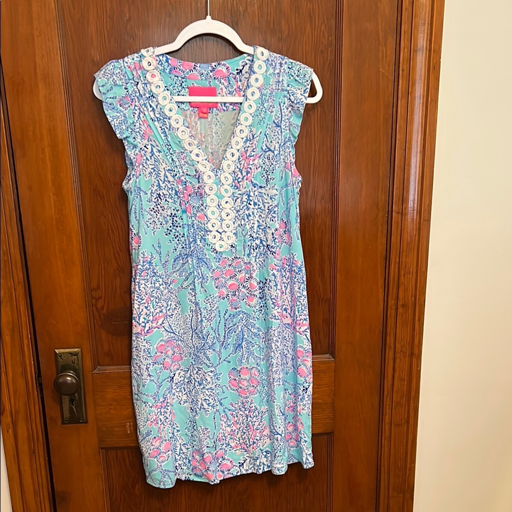 Lilly Pulitzer Vibrant Pink and Blue Dress